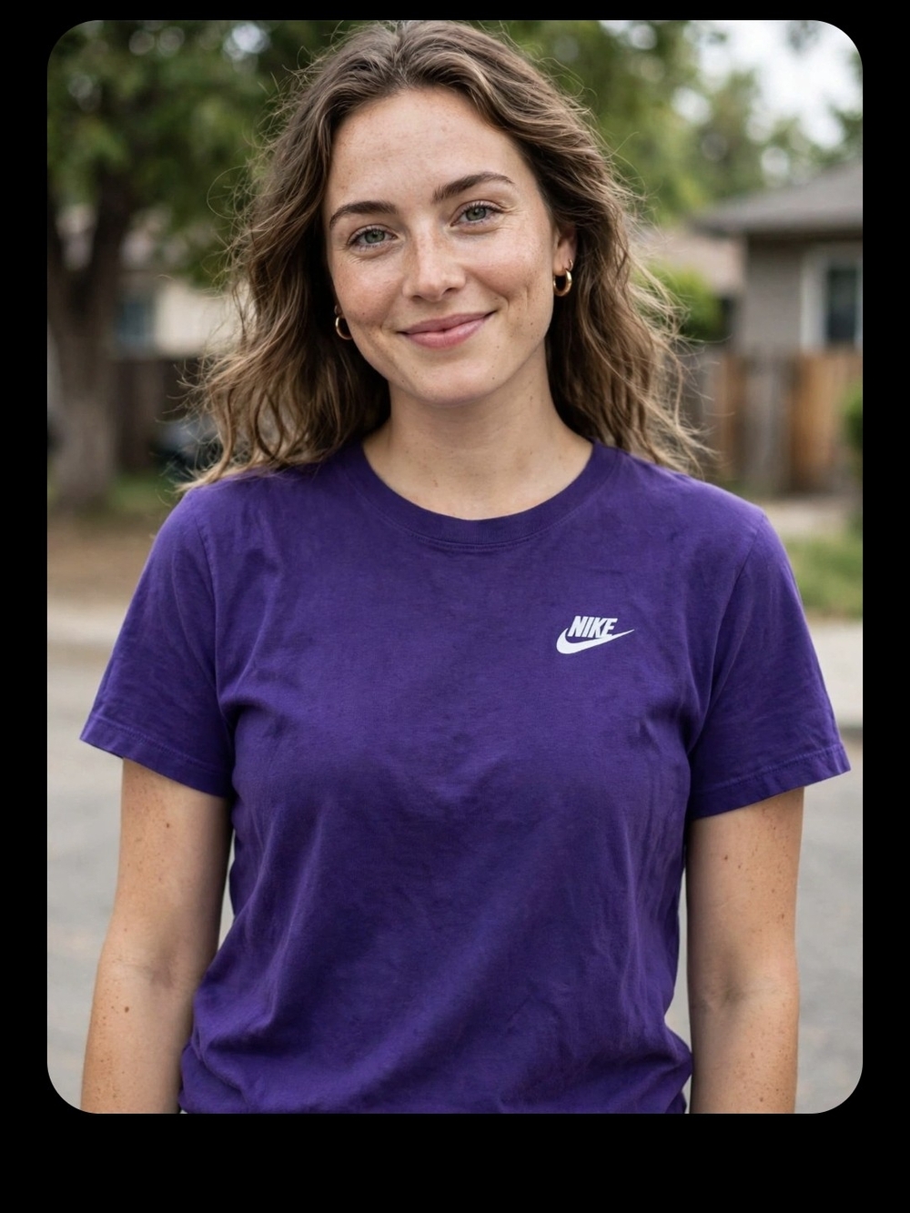 Unisex Nike Purple Short-Sleeve Crew T-Shirt with White Logo
